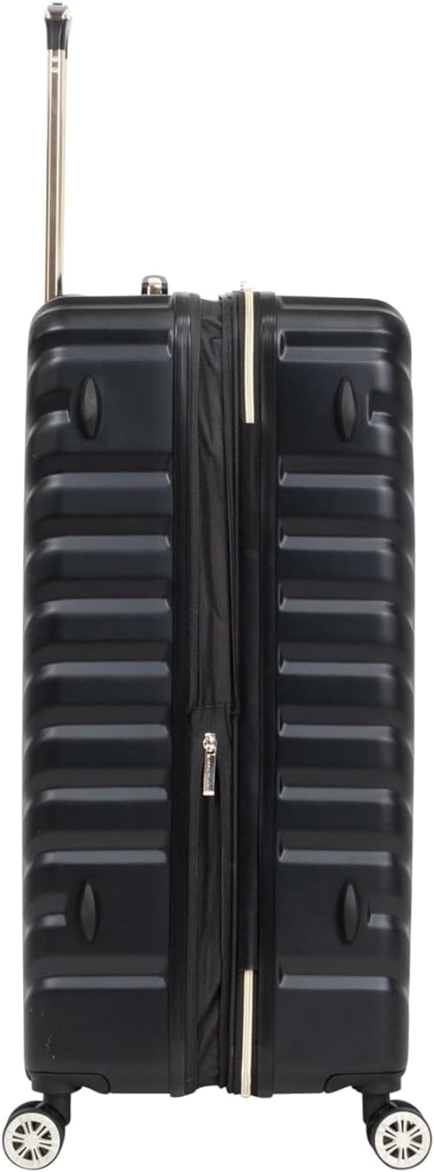 Square Lightweight Hardside Chevron Expandable Spinner Luggage, Black, 24-Inch Checked - Image 2