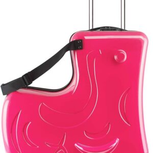 Duffel Bag for Kids Ride-On Suitcase Carry-On Luggage with Wheels (Fuchsia, 20 Inch（suggest 1-6 years old)