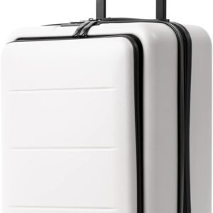 Luggage Suitcase Piece Carry On ABS+PC Spinner Trolley with pocket Compartment(White, 20in(carry on))