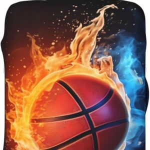 Basketball Travel Suitcase Cover, Fire and Water Washable Luggage Cover S - Fits 18-21 inch luggage(No Suitcase)