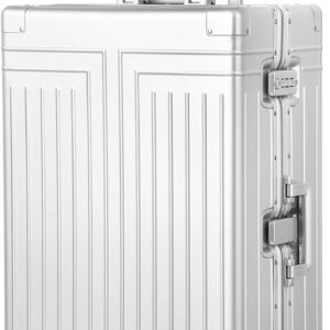 All Aluminum Carry On Luggage,Cut from Whole Aluminum Sheet,22x14x9 Airline Approved ,(3rd Generation,Premium Metal zipperless suitcase ) (silvery, 28inch)