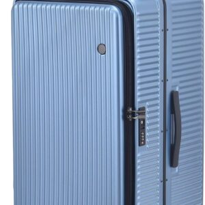 29 Inch Aluminum Checked Luggage with Side Opening Zipper, 40 * 37 * 77cm, 113L, Lightweight Hardshell ABS+PC Suitcase with , 360° Universal Wheels, Dark Blue