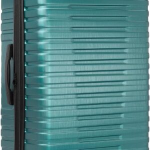 Polycarbonate Hardside Rugged Travel Suitcase Luggage with 8 Spinner Wheels, Aluminum Handle, Teal, Checked-Large 30-Inch