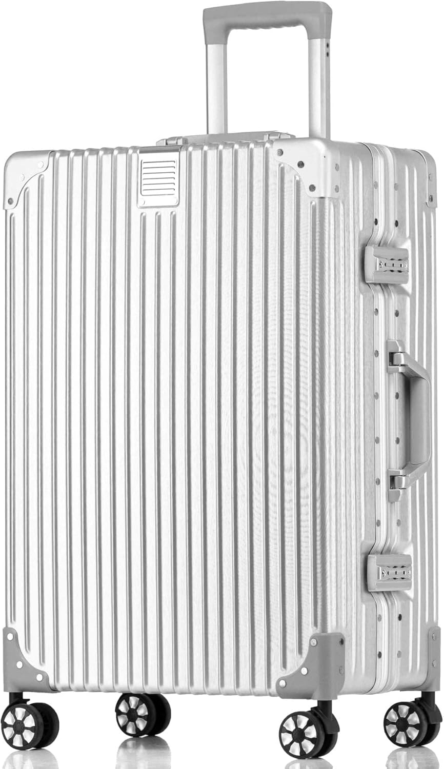 28 Inch Checked in Luggage with Aluminum Frame,PC Hard Shell Suitcase with Spinner Wheels and , Large Suitcase for Travel