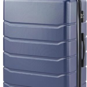 28 Inch Hardside Carry On Luggage, Suitcase with Double Spinner Wheels & , Hard Shell, Expandable Rolling Lightweight, Blue