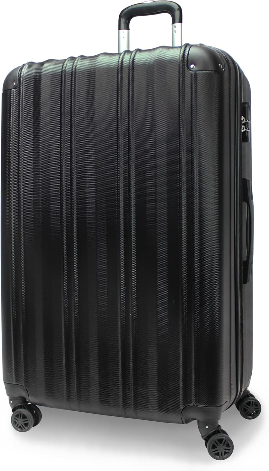 Hardside Lightweight Expandable Spinner Suitcase Luggage, Black, 29-inch