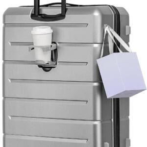 30 Inch Luggage TSA Approved Hardside Suitcases with Spinner Wheels Durable Large Travel Checked Rolling Luggage with Cup Holder for Women Men Pink