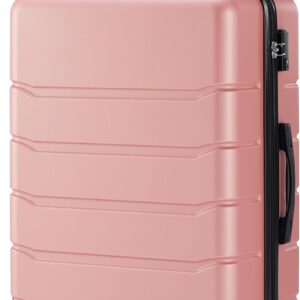 28 Inch Hardside Carry On Luggage, Suitcase with Double Spinner Wheels & , Hard Shell, Expandable Rolling Lightweight, Pink